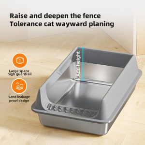 Semi-Enclosed Stainless Steel Litter Box – Crazy Cat Ladies
