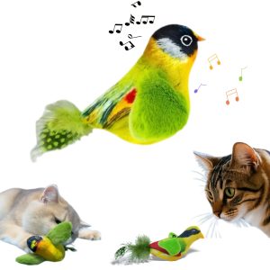 Chirping Bird Cat Toy with Feathers – Crazy Cat Ladies