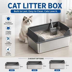 XL Stainless Steel Cat Litter Box – Crazy Cat Ladies