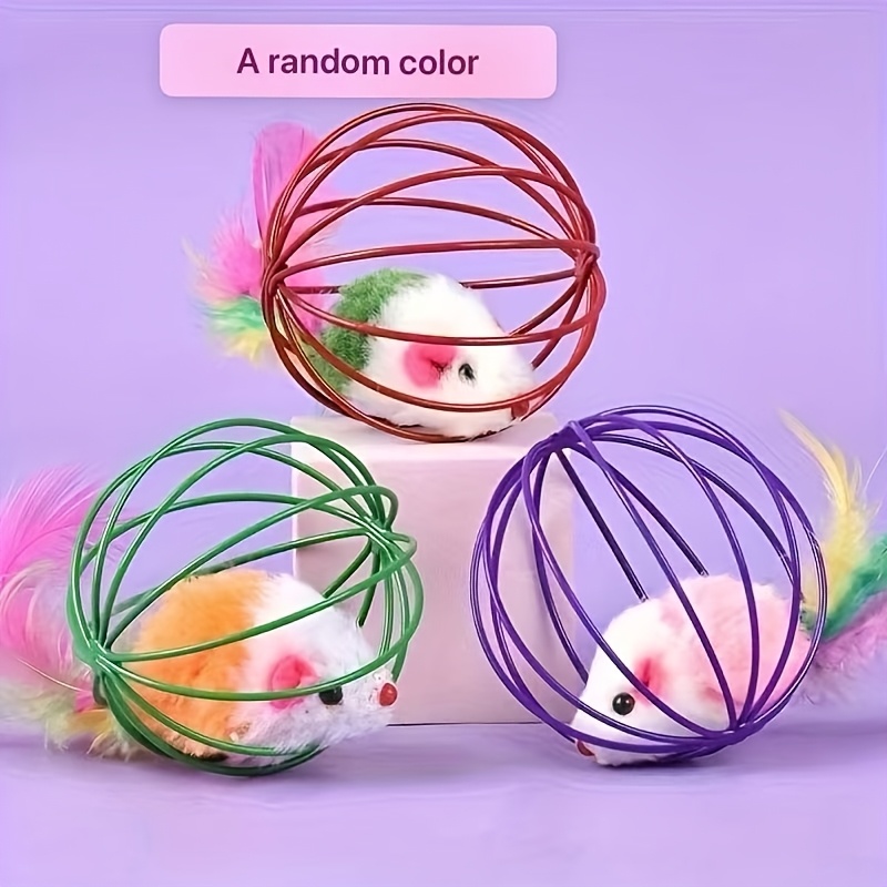 Feather-Tail Mouse Cage Ball Cat Toy – Crazy Cat Ladies
