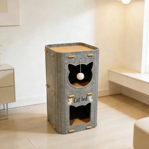Felt Two-Storey Cat Villa – Crazy Cat Ladies