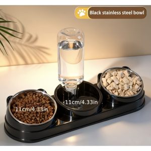 3-in-1 Steel Feeder with Gravity Waterer – Crazy Cat Ladies